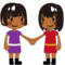 Two Women Holding Hands - Medium Black emoji on Emojidex